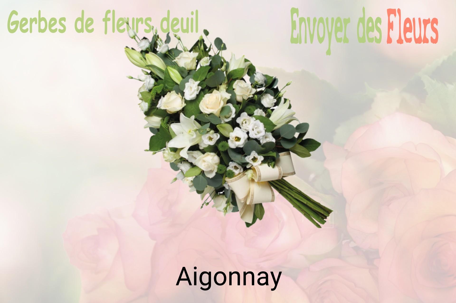 Gerbe de fleurs de deuil livrée à Aigonnay